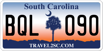 SC license plate BQL090