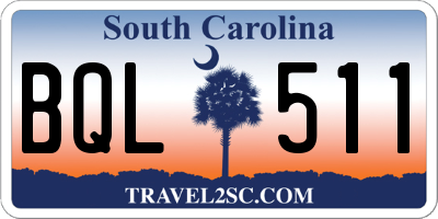 SC license plate BQL511