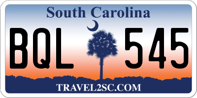 SC license plate BQL545