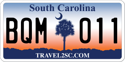 SC license plate BQM011