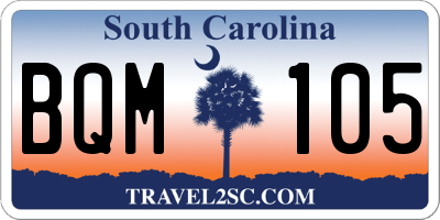SC license plate BQM105