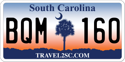 SC license plate BQM160