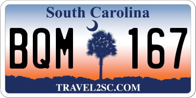 SC license plate BQM167