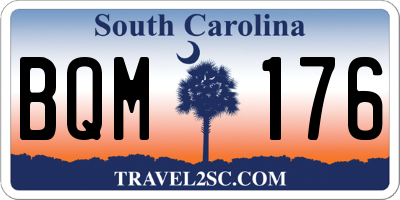 SC license plate BQM176