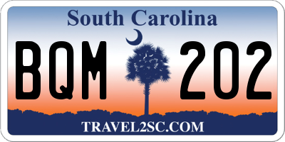 SC license plate BQM202
