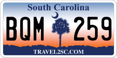 SC license plate BQM259