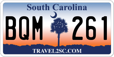 SC license plate BQM261