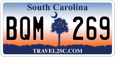 SC license plate BQM269