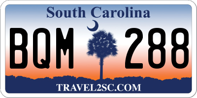 SC license plate BQM288