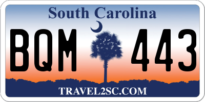 SC license plate BQM443