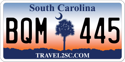 SC license plate BQM445