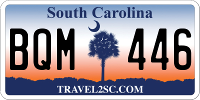SC license plate BQM446