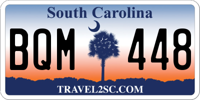 SC license plate BQM448