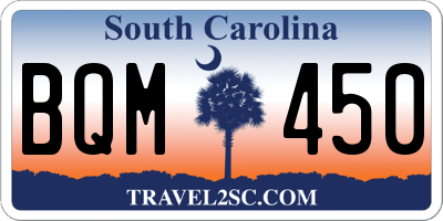 SC license plate BQM450