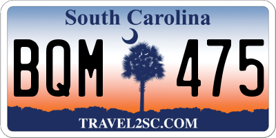 SC license plate BQM475