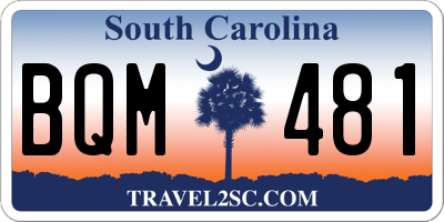SC license plate BQM481