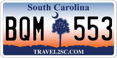 SC license plate BQM553