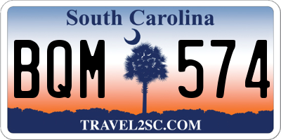 SC license plate BQM574