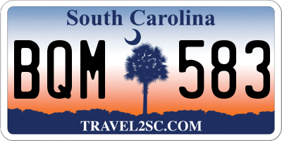 SC license plate BQM583