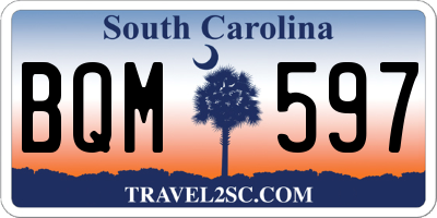 SC license plate BQM597