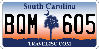 SC license plate BQM605
