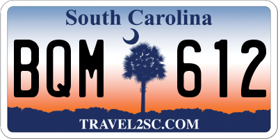 SC license plate BQM612