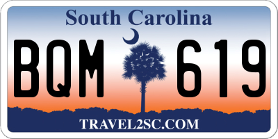 SC license plate BQM619