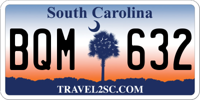 SC license plate BQM632