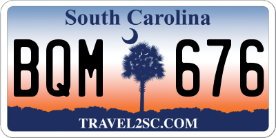 SC license plate BQM676