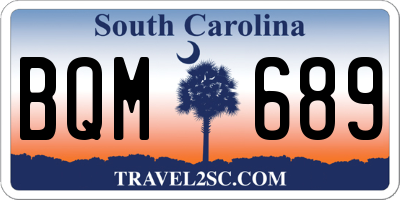 SC license plate BQM689