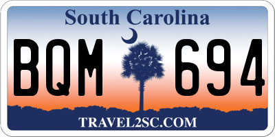 SC license plate BQM694