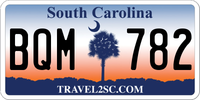 SC license plate BQM782