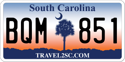 SC license plate BQM851