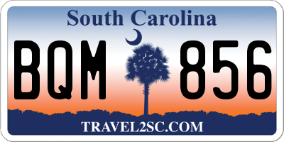 SC license plate BQM856