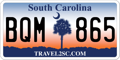 SC license plate BQM865