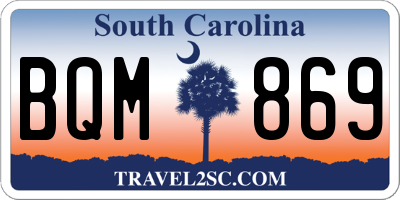 SC license plate BQM869