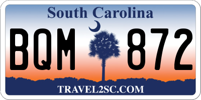 SC license plate BQM872