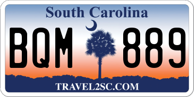 SC license plate BQM889