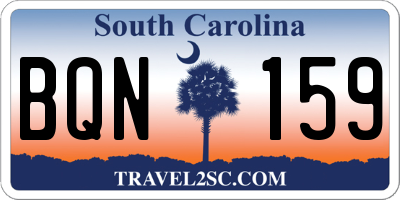 SC license plate BQN159