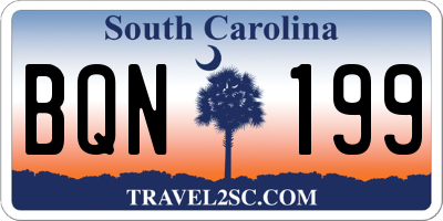 SC license plate BQN199