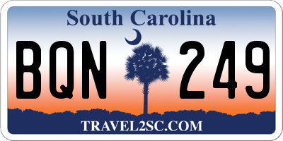 SC license plate BQN249