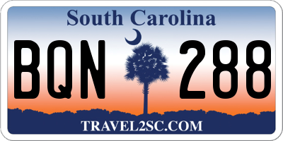 SC license plate BQN288