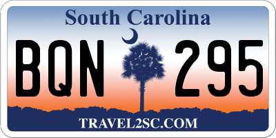 SC license plate BQN295