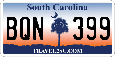 SC license plate BQN399