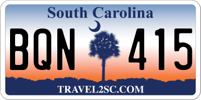 SC license plate BQN415