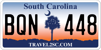 SC license plate BQN448