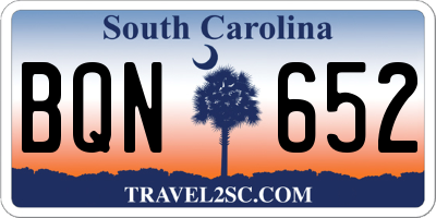 SC license plate BQN652