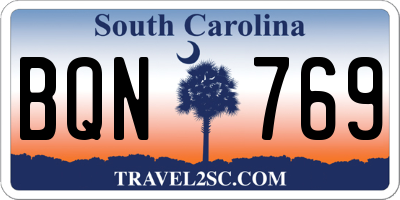 SC license plate BQN769