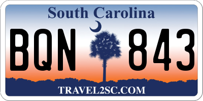 SC license plate BQN843