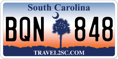 SC license plate BQN848